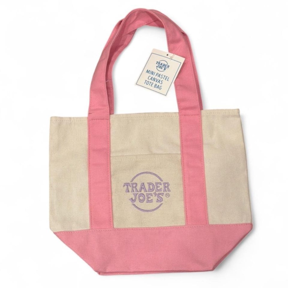 Trader Joe's mini tote - pastel pink